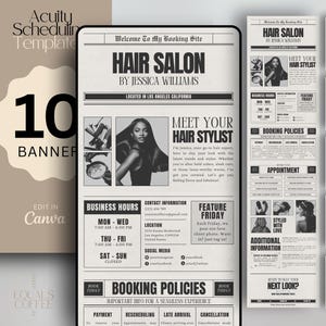 newspaper template canva newspaper Acuity Scheduling Template Hair Stylist Canva Template DIY Schedule Acuity Template Hair Business Acuity Booking Page Website Template acuity booking site acuity template canva acuity website banners hairstylist acuity site salon schedule page hair acuity booking template hair acuity scheduling newspaper acuity template vintage acuity template retro acuity template