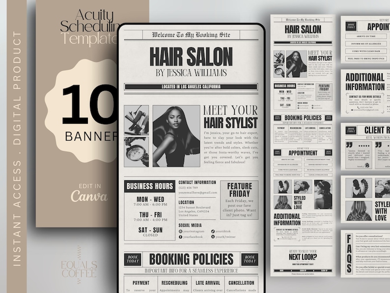 newspaper template canva newspaper Acuity Scheduling Template Hair Stylist Canva Template DIY Schedule Acuity Template Hair Business Acuity Booking Page Website Template acuity booking site acuity template canva acuity website banners hairstylist acuity site salon schedule page hair acuity booking template hair acuity scheduling newspaper acuity template vintage acuity template retro acuity template