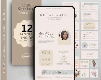 Boho Acuity Scheduling Template Nail Tech Acuity Template Nail Stylist Acuity Booking Page Canva Acuity Template Nail Tech Acuity Scheduling