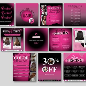 80 Pink Instagram Post Templates Hair Flyer Template Pink Hair Flyers ...