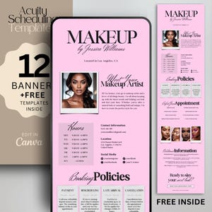 Rosa Acuity Scheduling Template Make-up Vorlagen Website Acuity Template Canva Acuity Buchung Website Vorlage Bearbeitbare Acuity Website Template