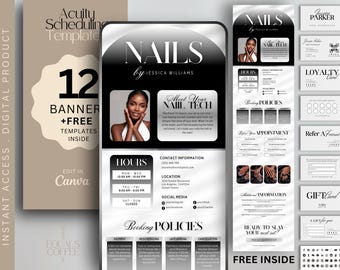 Luxury Booking Site Template Nail Tech Canva Acuity Scheduling Template Nails Acuity Scheduling Website Banner Template Acuity Template Nail