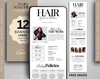 Minimalist Acuity Website Template Hair Stylist Acuity Booking Site Hair Templates Canva Acuity Scheduling Hair Salon DIY Canva Template PNG