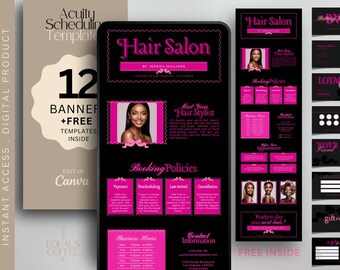 Hair Acuity Scheduling Template Hair Stylist Acuity Template Black Booking Site Template Scheduling Template Acuity Hairstylist Acuity Canva