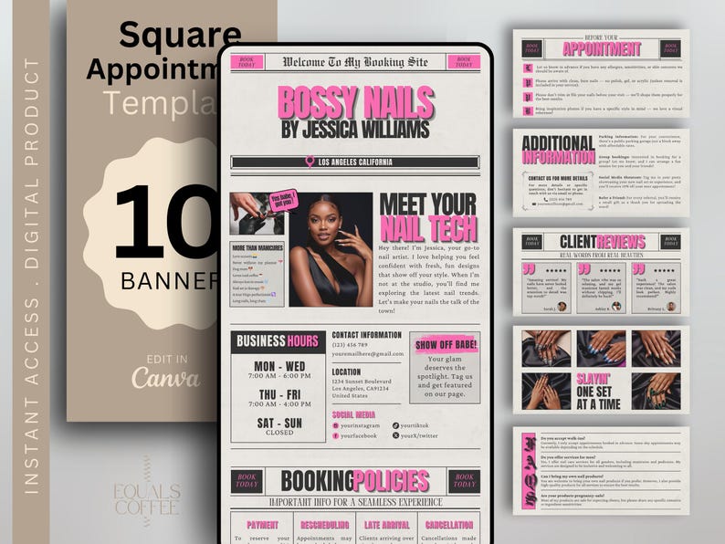 Square Booking Site Template Nail Tech Website Template Nail Stylist Booking Template Square Bookings Nail Tech Branding Site Canva Template square booking nail booking site square bookings nail stylist site square appointments nail squarespace nail tech site nail tech website nail scheduling nail stylist website nail website nail tech branding nail tech square booking nail stylist booking squarespace nail nail tech website template canva nails site nail website banner