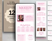 Makeup Artist Acuity Website Template Makeup Scheduling Template Make Up Acuity Template MUA Acuity Schedule Template Pink Canva Site Makeup