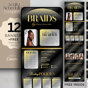 Braiders Acuity Template Braids Booking Site Template Black Acuity Scheduling Template Braiders Acuity Booking Site Canva Gold Acuity Sites