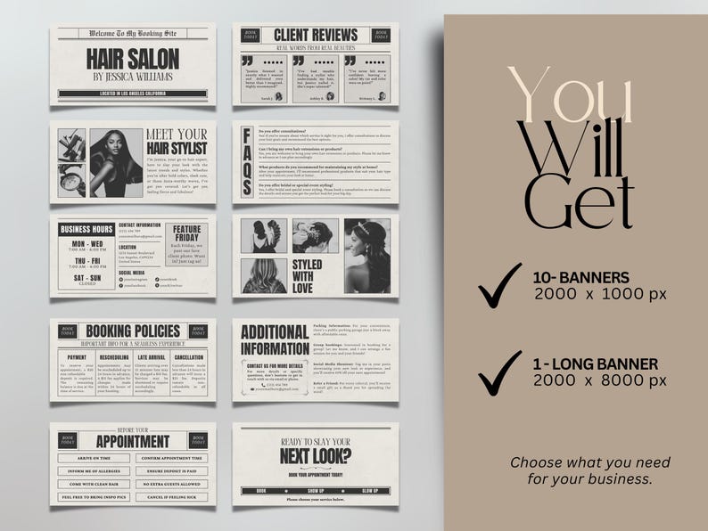 black white acuity scheduling template hair stylist canva acuity template hairstylist booking site template schedule DIY acuity booking page resell acuity website canva templates website template business card template editable template canva website scheduling  monochrome acuity template scheduling acuity