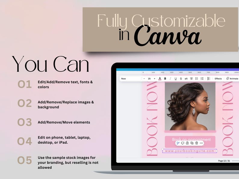 30 Pink Instagram Post Template Canva, Hair Flyers Hair Bundles Flyer ...
