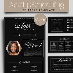Acuity Scheduling Template Hair Stylist Canva Acuity Template Hairstylist Acuity Website Template Schedule Acuity Template Hair Booking Site