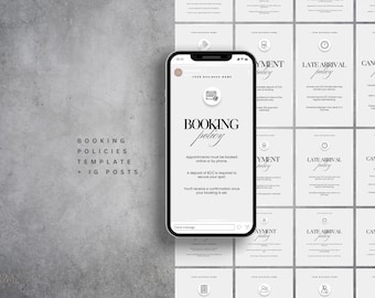 Plus de 30 modèles de politiques de réservation Politique sur les cheveux Politique sur les ongles Modèle de politique sur les cils Politique de paiement Politique de remboursement Instagram Politiques de salon de coiffure