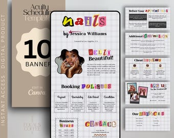 Nail Acuity Scheduling Templates Nails Acuity Website Banner Template Nail Tech Booking Site Template Cute Booking Page Design Canva Acuity