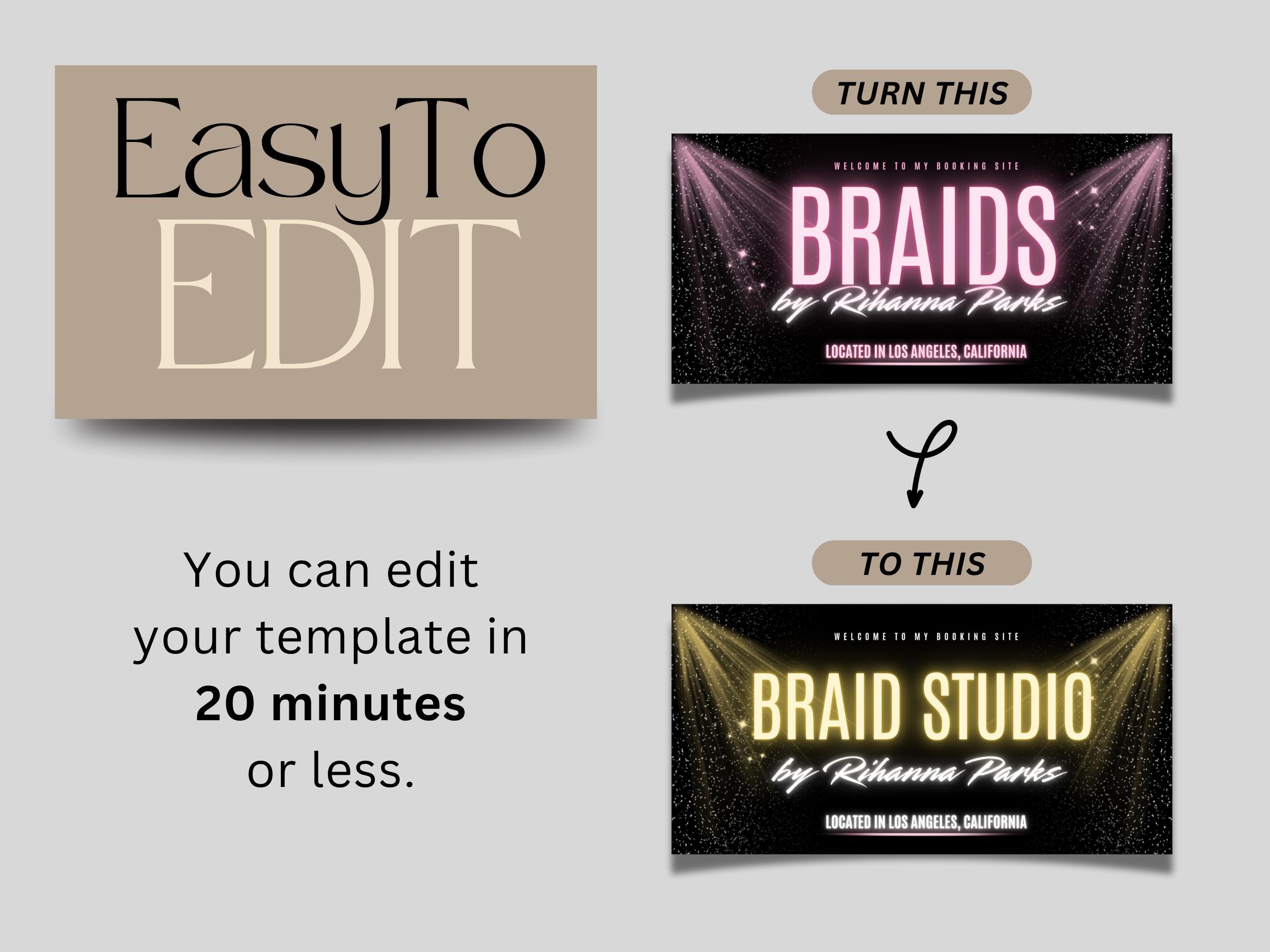 Braid Booking Template Acuity Scheduling Website Template Pink Acuity ...