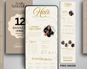 Hair Stylist Acuity Website Hair Template Gold Acuity Scheduling Template Hairstylist Acuity Booking Hair Schedule Hair Tech Acuity Canva