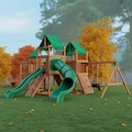 Modern Wooden Swingset with Slide & Playhouse – Kids Outdoor Playground 22x12x9 ft product logo