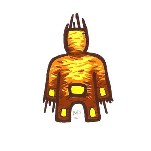 The Wickerman - postcard size, handpainted