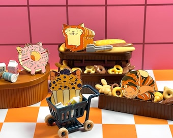 Cat Bakery Pin Mystery Blind Box | Hard Enamel Pin | Gold Plated