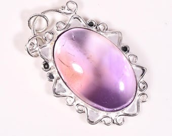 Elegant Natural Amethyst Pendant, 925 Sterling Silver Pendant For Women, Gemstone Handmade Jewelry