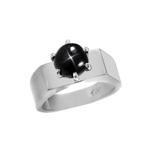 Black Star Sapphire Ring, Lindy Star Ring, 925 Sterling Silver Ring For Women, Mother Ring, Personalize Gift, Birthday Gift For Love Dainty