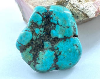 Cabujón de turquesa azul natural: piedra preciosa pulida para la fabricación de joyas