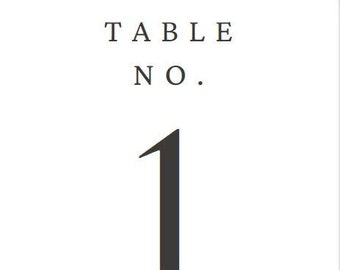 5x7 Minimalist Wedding Table Numbers, Modern Table Numbers, Templet Table Numbers And Reception Table Numbers