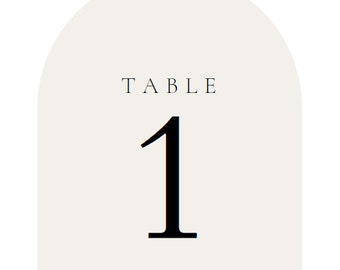 5x7 Inch Minimalist Wedding Table Numbers, Modern Table Numbers, Templet Table Numbers and Reception Table Numbers