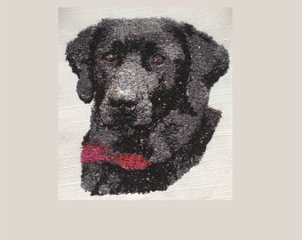 Black Labrador (2) Design ricamo macchina