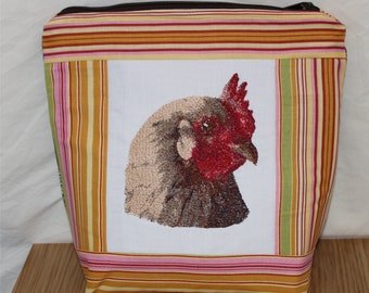 Zipped Pouch with Chicken's Head