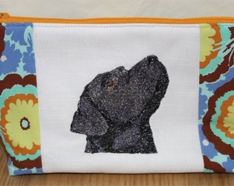 Zipped Pouch with Black Labrador