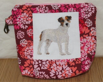 Zipped Pouch With Jack Russell Standing