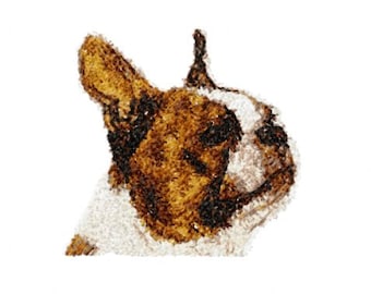Boston Terrier Machine Embroidery Photostitch Design
