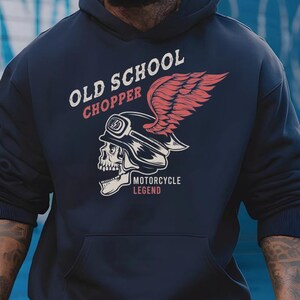 Old School Chopper Sweatshirt, Motorcycle Legend Sweatshirts, Skeleton Hoodie, Classic Biker Hoodies, Vintage Motorcycle Sweater, Motorcycle