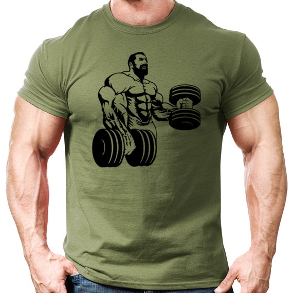 Bicep curls gym t-shirt mens gym clothing | workout training bodybuilding gym-t Gym Fitted Tops Bodybuilding Weightlifting
