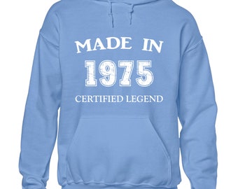 Made in 1975 hoody hoodie 50th birthday gift present idea funny joke top cool Funny top Boys Kids Mens Gift Idea Present