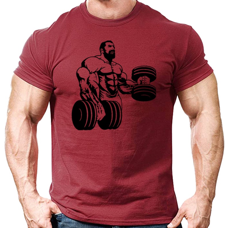 Bicep curls gym t-shirt mens gym clothing | workout training vest bodybuilding Gym Fitted Tops Bodybuilding Weightlifting immagine 8