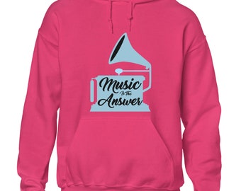 Music is the answer hoody hoodie musician band design cool funny gift idea top Funny top Boys Kids Mens Gift Idea Present