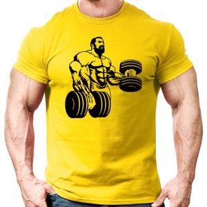 Bicep curls gym t-shirt mens gym clothing t workout training vest bodybuilding Gym Fitted Tops Bodybuilding Weightlifting image 2