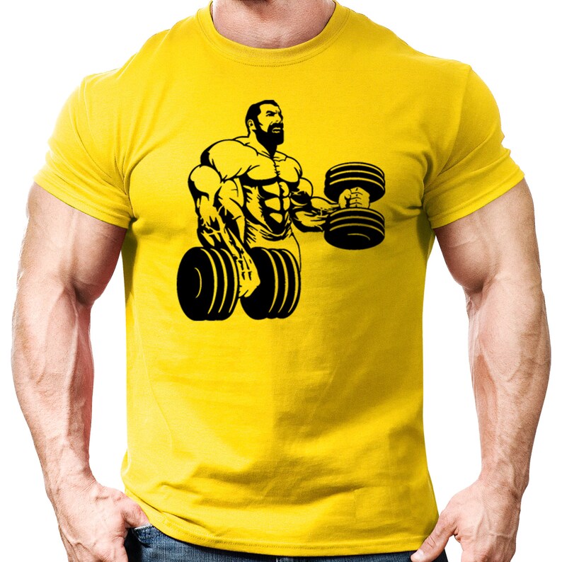 Bicep curls gym t-shirt mens gym clothing t workout training vest bodybuilding Gym Fitted Tops Bodybuilding Weightlifting image 2