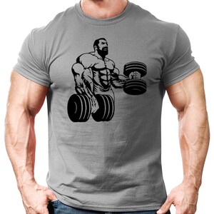 Bicep curls gym t-shirt mens gym clothing t workout training vest bodybuilding Gym Fitted Tops Bodybuilding Weightlifting image 5