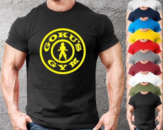 Goku s Gym T shirt Mens Gym Clothing Workout Training Bodybuilding Top Gym t Gym Fitted Tops Bodybuilding Weightlifting Etsy