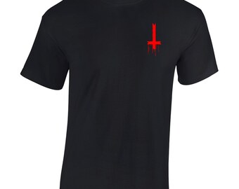 Inverted cross lb mens t shirt devil satan demon ouija board supernatural top