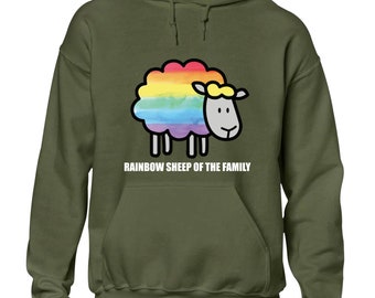 Rainbow sheep of the family hoody hoodie funny gay pride lesbian lgbtq cool top Funny top Boys Kids Mens Gift Idea Present