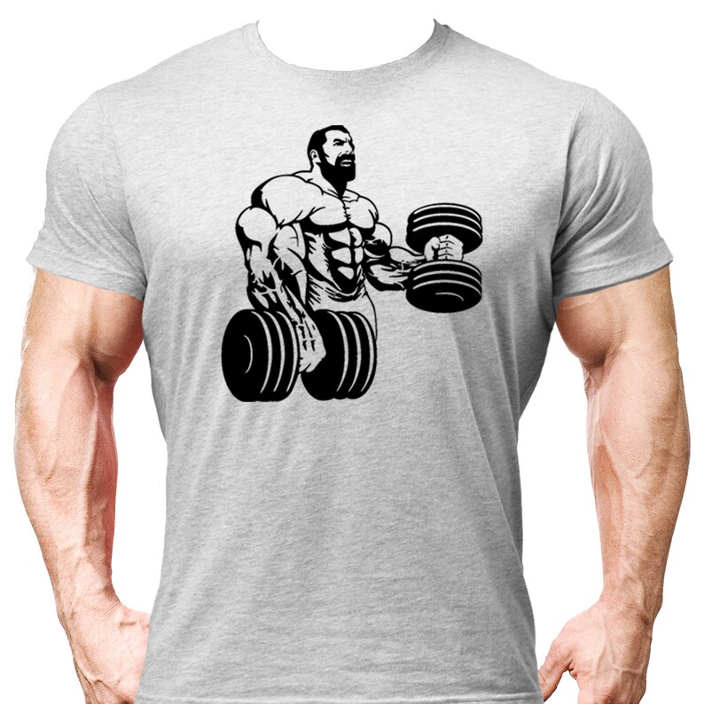 Bicep curls gym t-shirt mens gym clothing t workout training vest bodybuilding Gym Fitted Tops Bodybuilding Weightlifting image 6