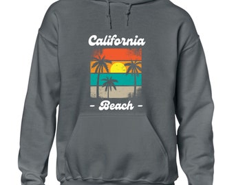 California beach sunset hoody hoodie summer holiday clothing casual nice top Funny top Boys Kids Mens Gift Idea Present