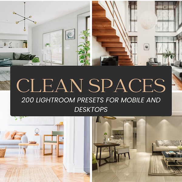 200 Lightroom Presets Clean Interior Indoor Home | Bright White Interior Presets | Lifestyle Clean Bright Spaces Filter | Real Estate