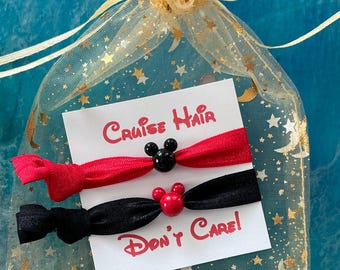 Cruise Gifting - Beaded Hair Ties with Personalized Cards and Pixie Dust bags.