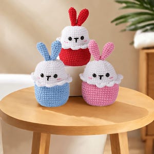 Crochet Easter Bunny Egg Cozy, Cute Crochet Animals Amigurumi Pattern, Amigurumi Rabbit Easy Crochet Candy Bowl Download PDF - English (US)