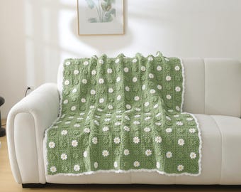 Crochet Daisy Granny Square Blanket Pattern, Daisy Blanket Pattern, Crochet Daisy y2k PDF, 47''X39'' Blanket Pattern, Crochet Flower Blanket