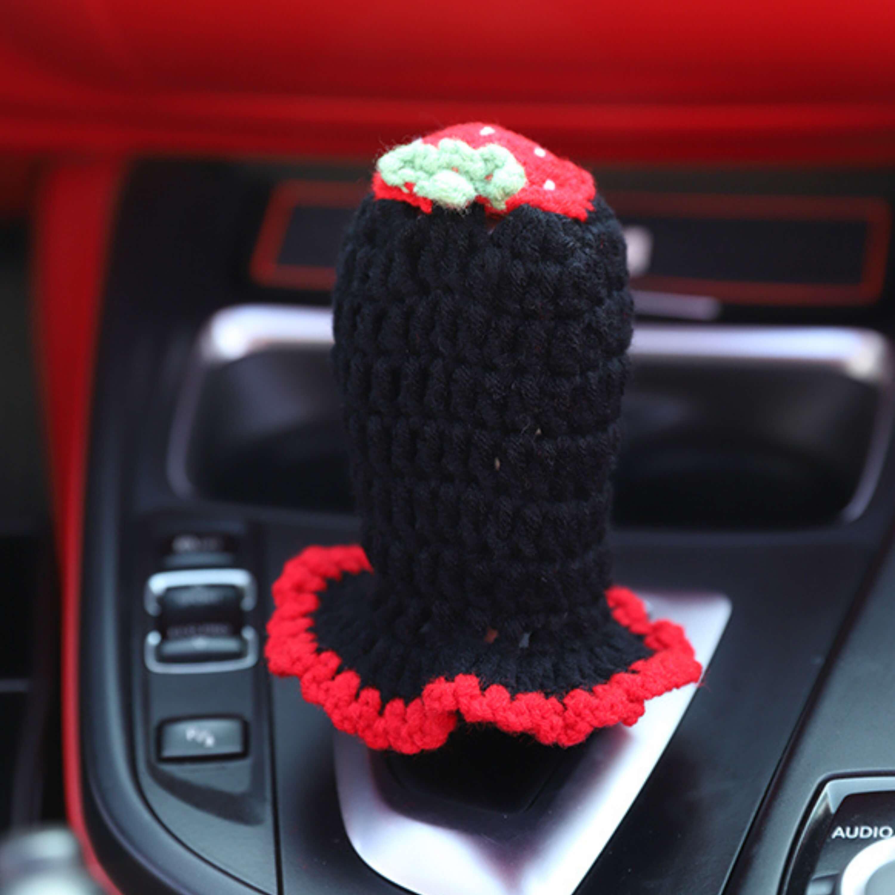 かぎ針編みのひまわりシフトノブカバー、ユニバーサルかわいい