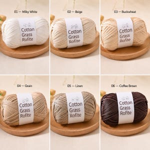 100% Cotton Straw Raffia Yarn, 4mm 50g 109yds 24 Colors, Crochet Bags, Summer Hats image 17